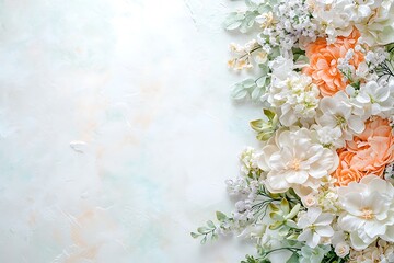 Beautiful Arrangement of Diverse Flowers on a Soft Background for Floral Design Projects