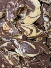 Stack of tiger butter fudge