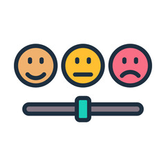 Satisfaction Survey Icon - Lineal Color
