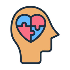 Mental Health Icon - Lineal Color