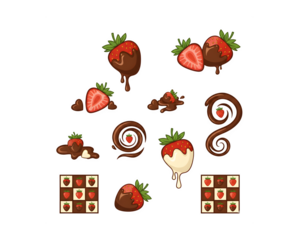 strawberry chocolate vector collection

