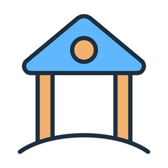 Town Hall Icon - Lineal Color