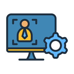Hr Software Icon - Lineal Color