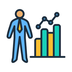 People Analytics Icon - Lineal Color