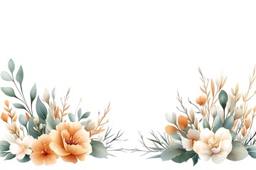 Obraz premium Delicate Floral Arrangement with Soft Colors and Elegant Greenery for Background Design