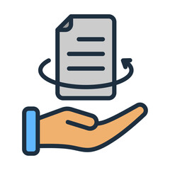 Document Management Icon - Lineal Color