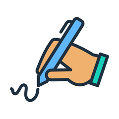 Digital Signature Icon - Lineal Color