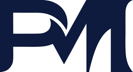 Dynamic PM Lettermark Logo with Smooth Curved Lines