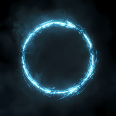 Abstract Neon Circle Frame Design