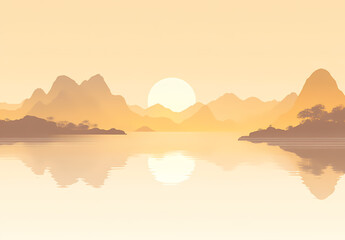 Sunrise over Mountainous Landscape