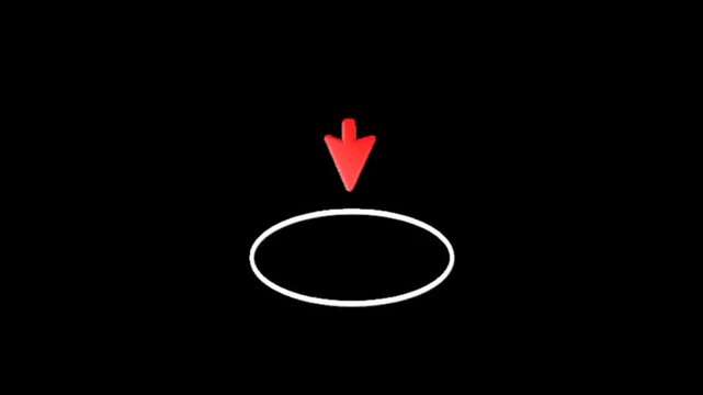 Strategic red arrow pointing into a white oval to precisely target and emphasize specific details. 