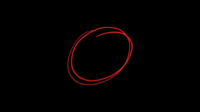 Hand-drawn red circle animation perfect for highlighting objects or text in creative video projects. 