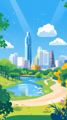 A Beautiful City Park Scene