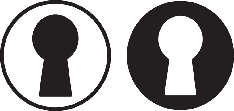 Creative key hole icons set. Security lock entry symbols. Modern portal and access icons. Vector keyhole shapes for web UI