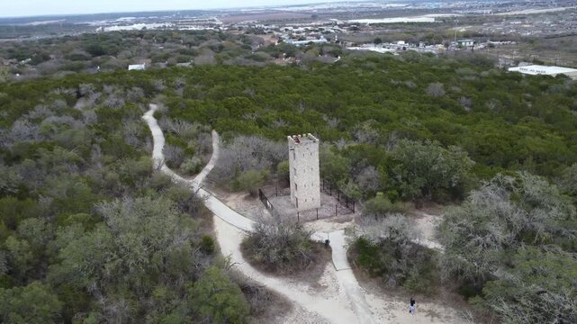 4k Drone footage of Comanche Lookout Park in San Antonio, Texas.