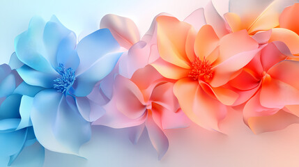 Abstract Floral Design in Pastel Colors