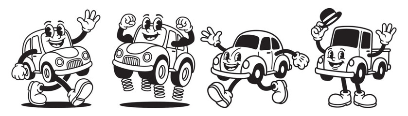 Car and Pickup Truck Mascot Characters Set © trianatio