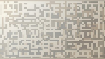 Abstract pixelated mosaic background featuring a complex grid pattern of varying light brown, beige, and grey rectangular shapes, creating a subtle digital texture.