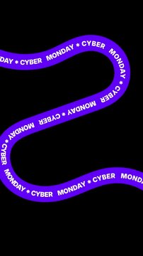 Cyber Monday motion graphics loop. Vertical video background with neon colors for online shopping promotions