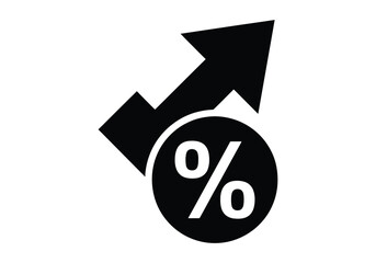 Increasing percentage symbol with upward arrow