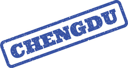 Distressed rubber stamp displaying the city name Chengdu, an ideal element for travel or geographical themed content © Mahmud