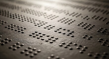 Close up of braille textures tactile communication and accessibility
