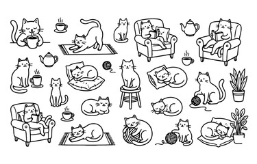 Obraz premium Cat 3 copy eps Relaxing Felines