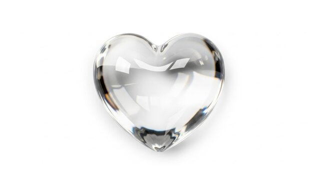 Elegant clear glass heart paperweight &ndash; minimalist Valentine&rsquo;s Day symbol of pure love, transparency, sincerity and modern romantic style

