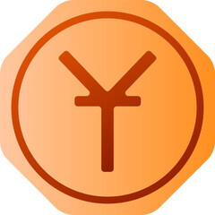 Obraz premium Yuan Currenvy Chinese Gradient Icon