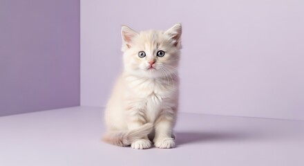 Obraz premium kitten sitting with tail wrapped around body