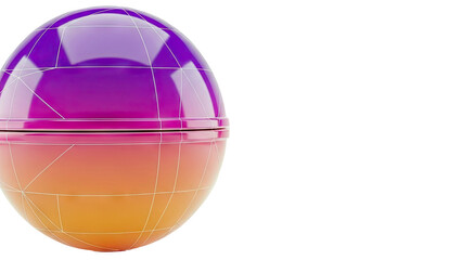 3D sphere with gradient and wireframe overlay