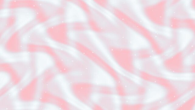 Seamless loop of sharp pink and white fluid waves with falling square confetti animation