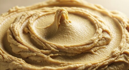 Creamy Peanut Butter Texture Swirl Close Up Macro Delicious Food Spread Dessert Ingredient Top View
