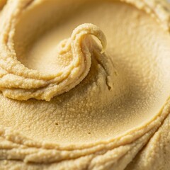 Smooth Peanut Butter Close Up Macro Textured Food Ingredient Swirl Top View Delicious Detail