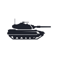 Fototapeta premium Modern Military Tank Silhouette Vector Icon, Combat Vehicle Illustration