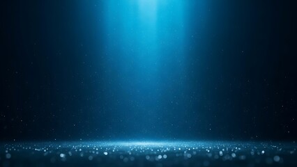 Dark blue background with glowing beam and particles futuristic abstract
