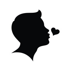  Silhouette of a person blowing a heart kiss