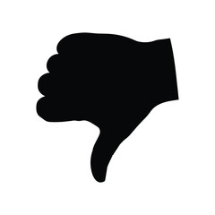 Disapproving thumbs down silhouette