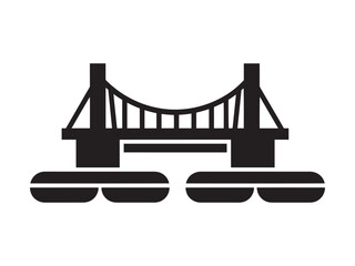 Suspension bridge on floating pontoon platforms for marine transportation and modern civil engineering © Mizanur Rahman