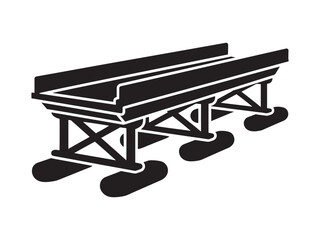 Heavy duty pontoon bridge structure or floating platform for emergency river crossing and engineering © Mizanur Rahman