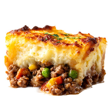  shepherds pie on white background