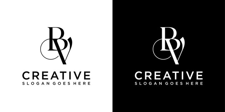 BV or VB initial letter logo design vector
