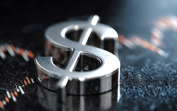 The dollar sign against the backdrop of the stock market