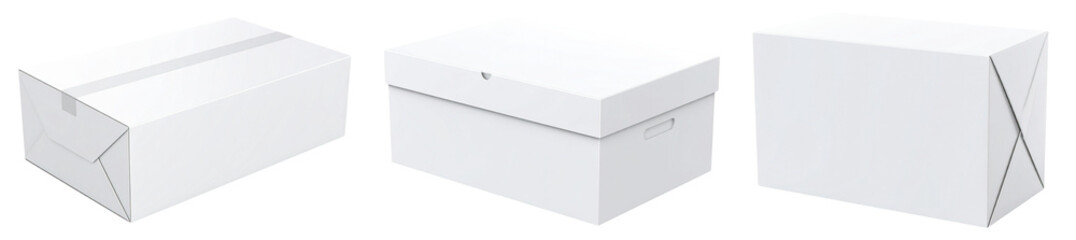 Set of box package isolated object