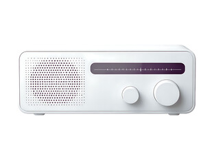 Fototapeta premium Radio receiver, modern minimalist white electronic device isolated on white background