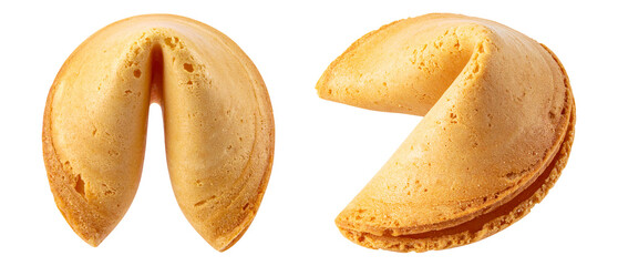 Set of fortune cookie isolated object