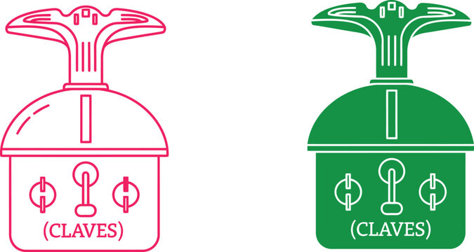 Red and green claves musical instrument with detailed percussion
