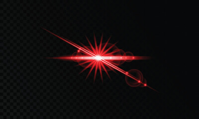 Vector lens flare light effect with transparent sunlight rays