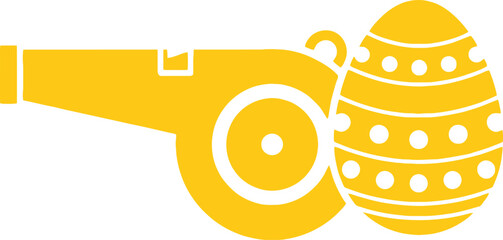 Easter egg and bicycle bell icon.