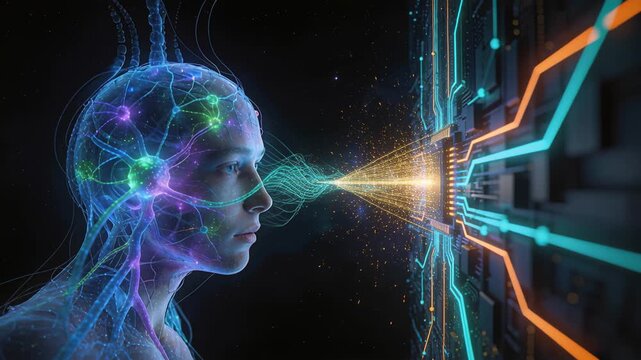 Exploring the connection between human thoughts and technology through visual art